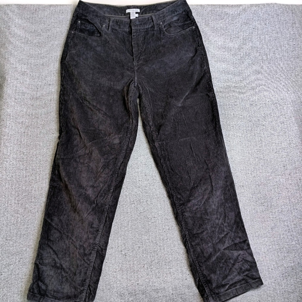 Carbon 2 Cobalt Corduroy Pants Womens 12 Grey Excellent Straight Leg Tencel